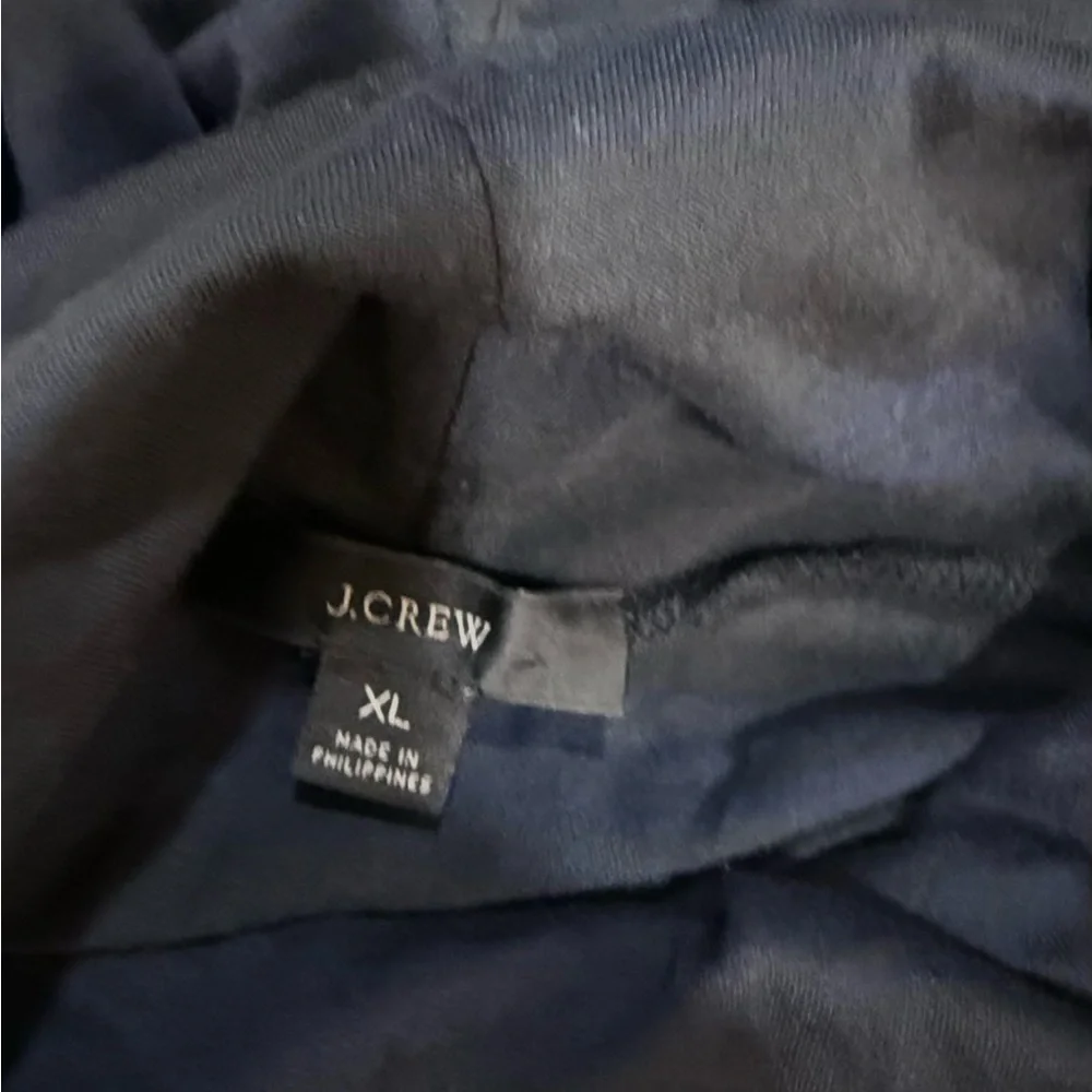 J Crew Tissue Turtleneck Striped Cotton Long Sleeve Dark Blue & Black sz XL NWOT